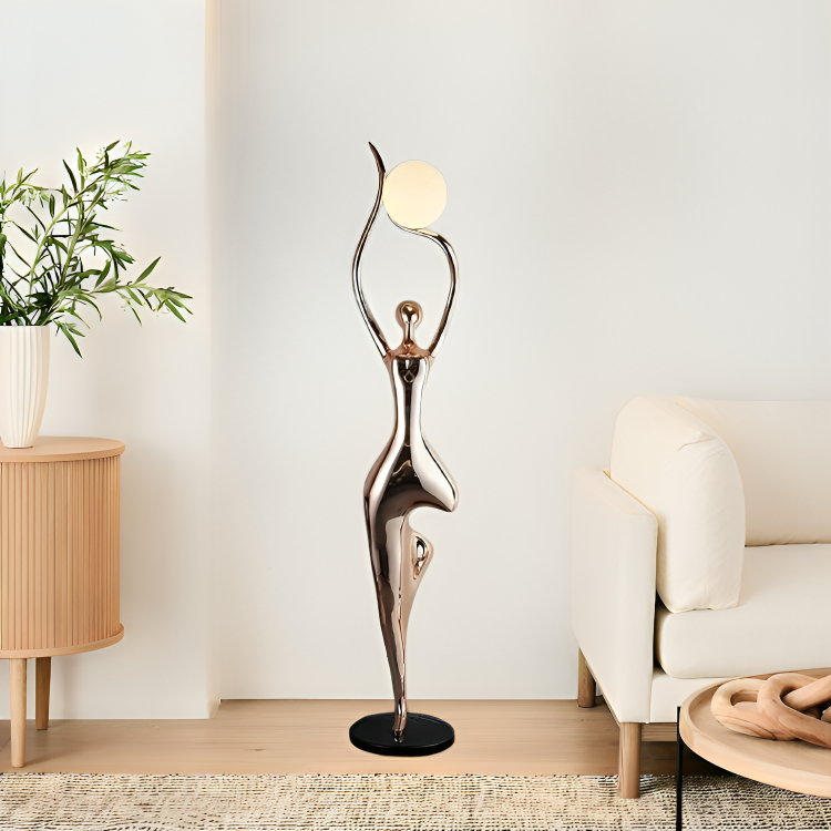 Rosegold Lady Art Sculpture Floor Lamp