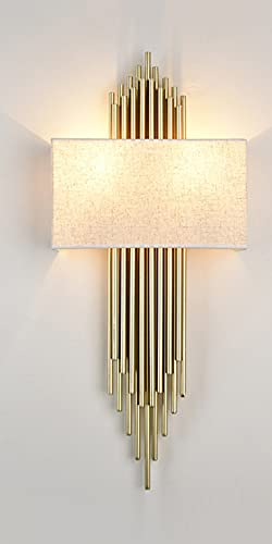 White Shade Modern Gold Metal Wall Light