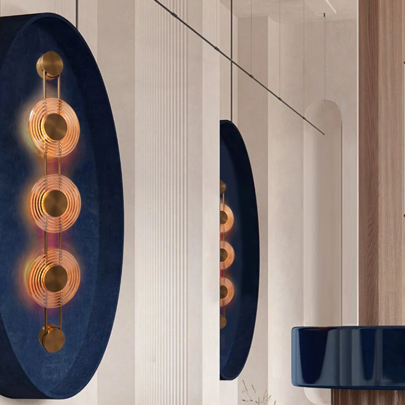 3 Circle Glass Disc Wall Light