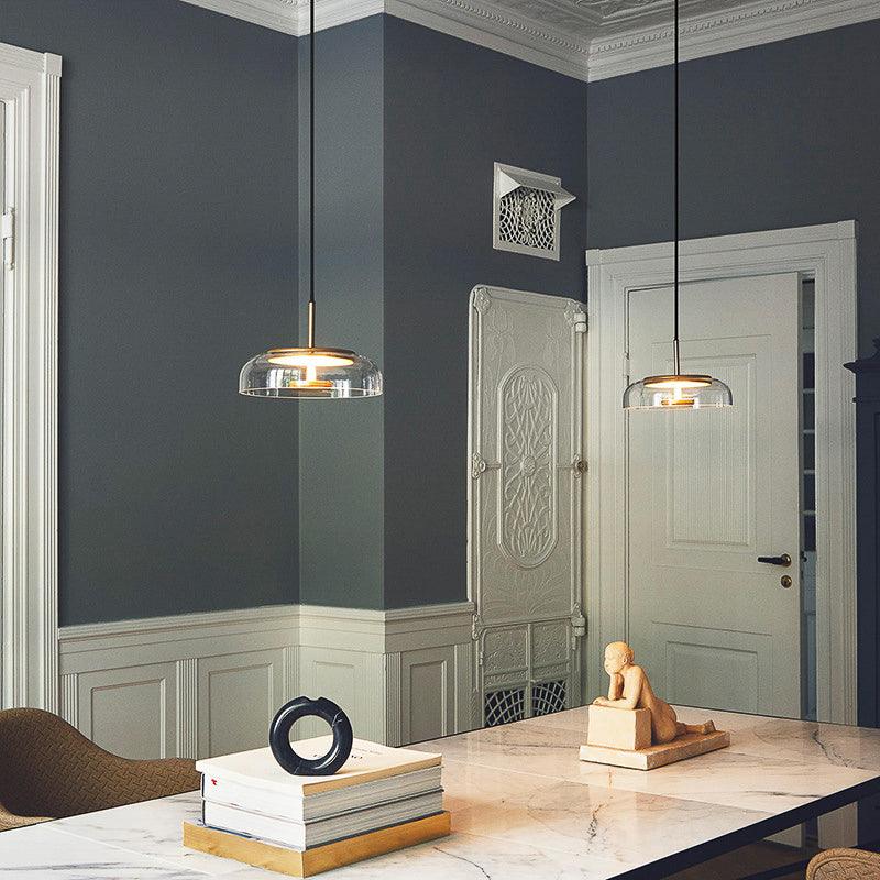 Led Glass Champagne Gold Pendant Lamp