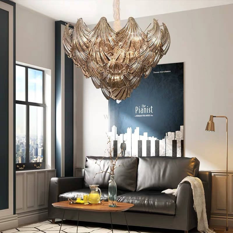 Luxury Smoky Grey Glass Chandelier