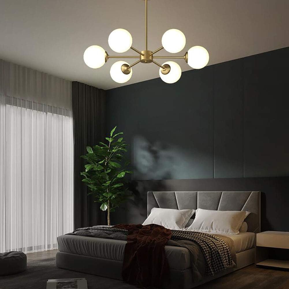 6 Light White Gold Hanging lamp Chandeliers