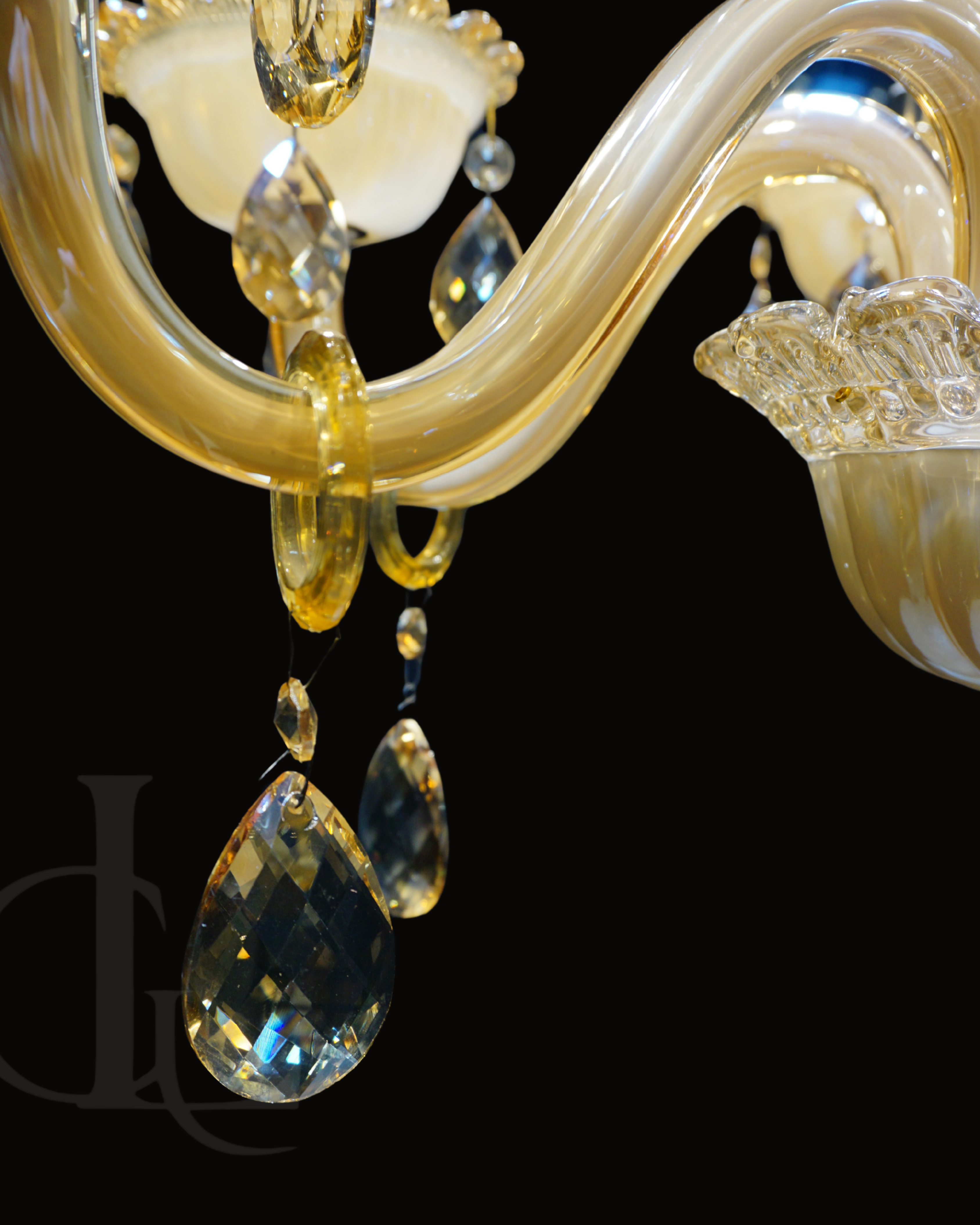 Embrina Crysta (Glass, Ivory) Chandelier