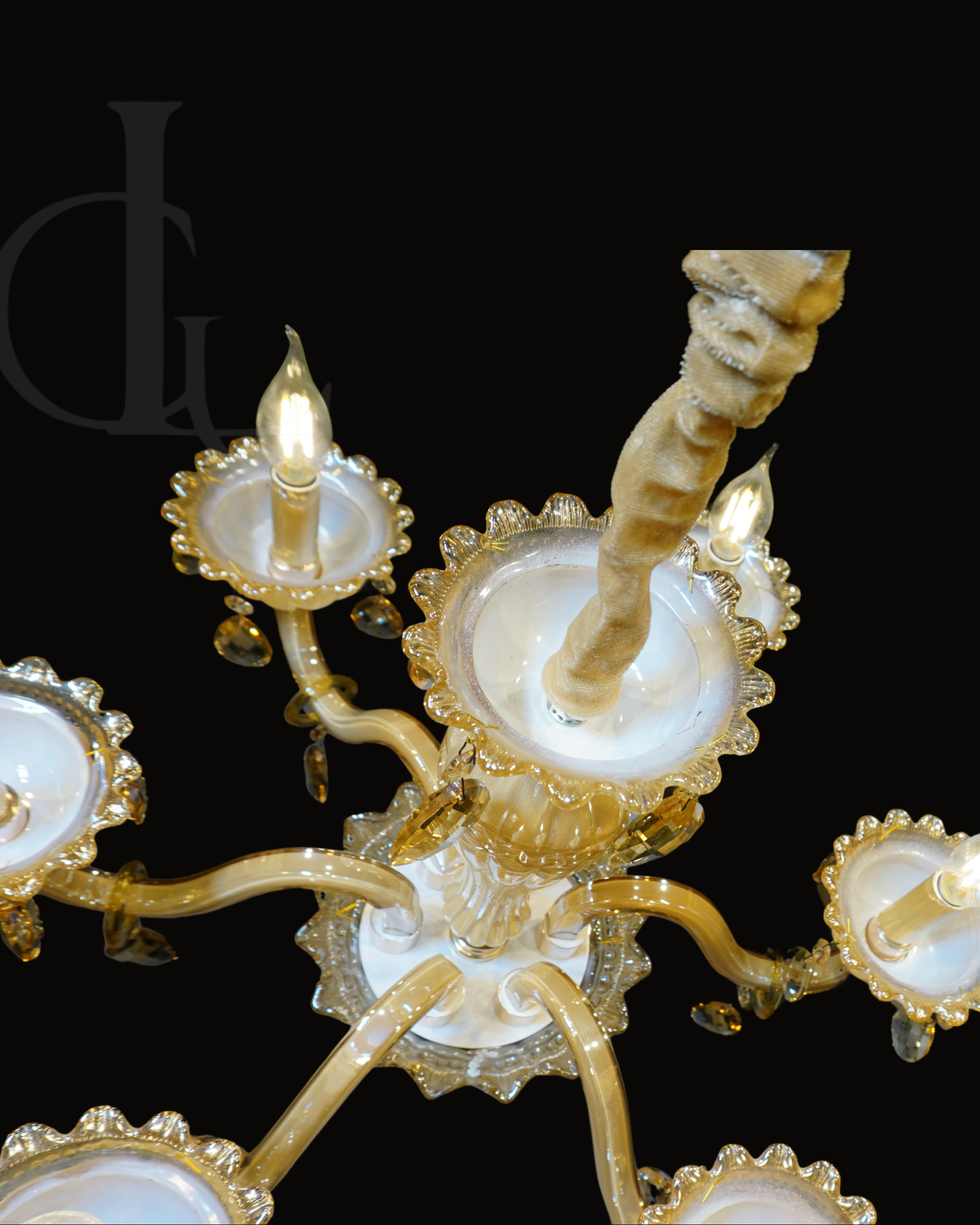 Embrina Crysta (Glass, Ivory) Chandelier