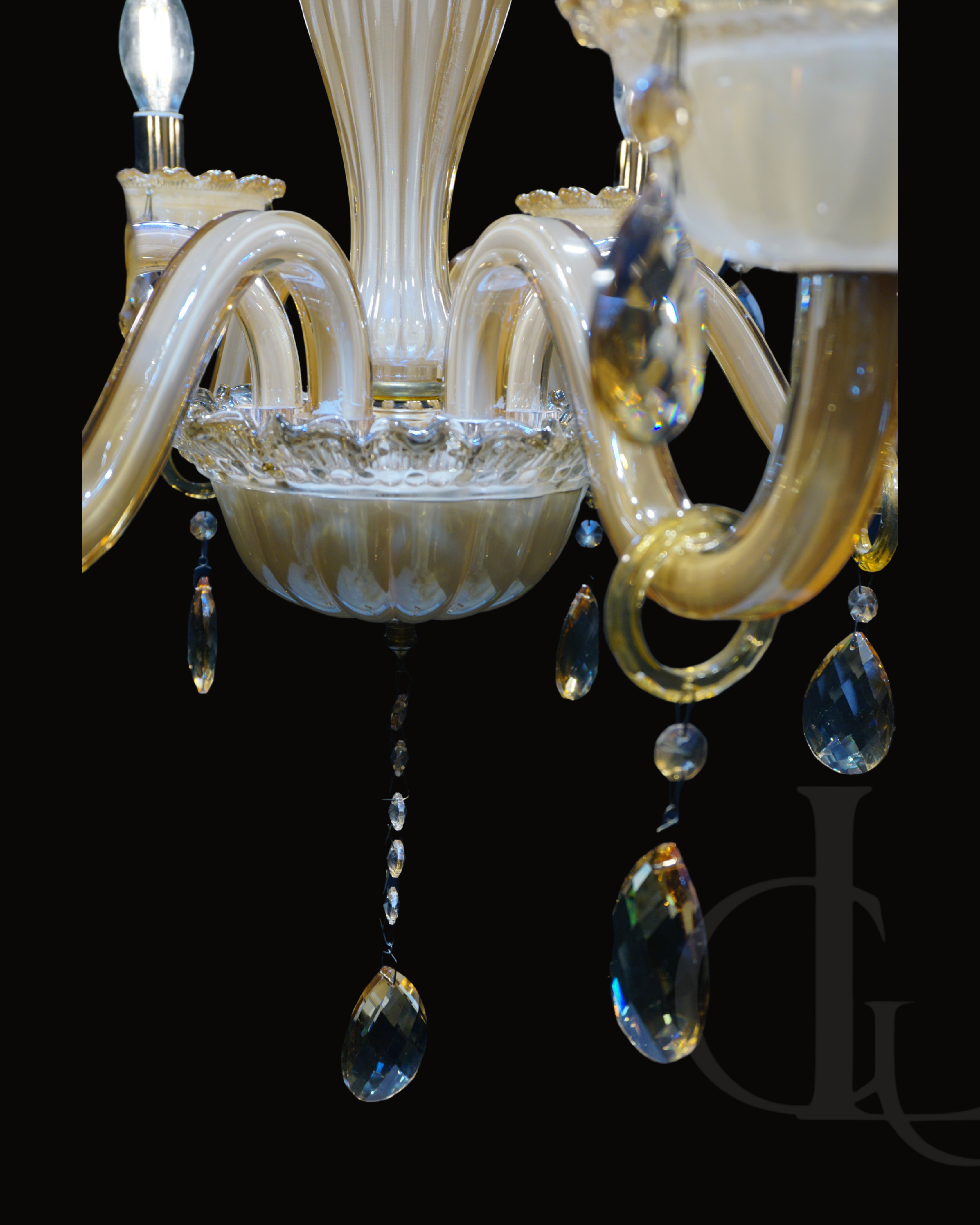 Embrina Crysta (Glass, Ivory) Chandelier