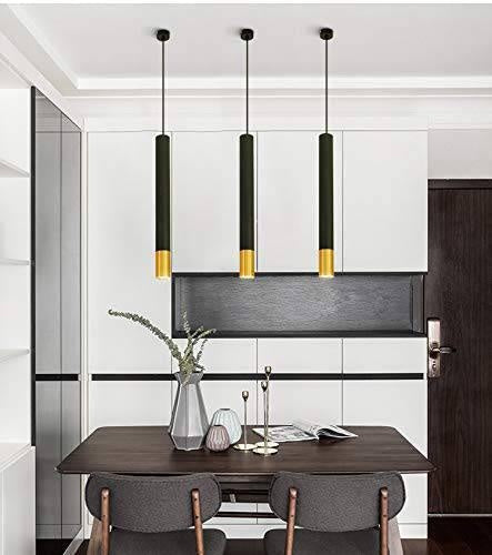 Modern Led Long Black Gold Pendant