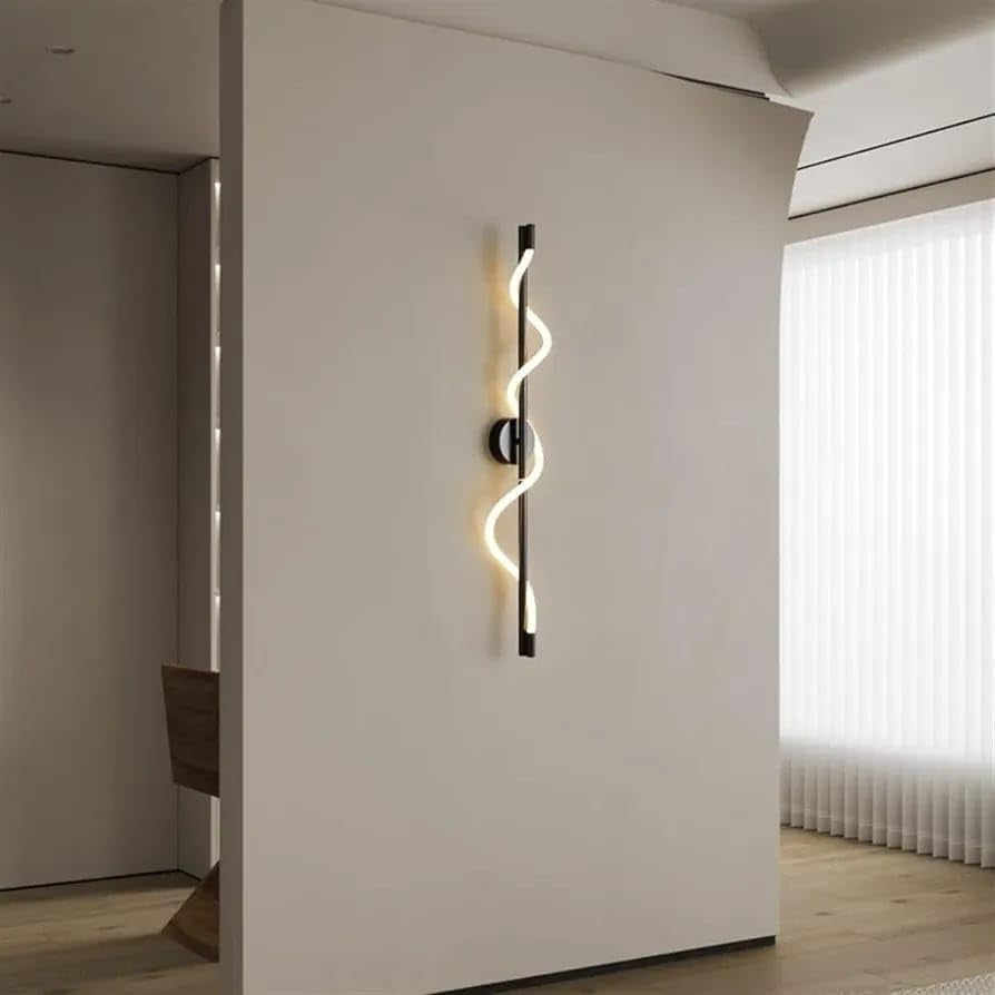 Modern Black Twisted Acrylic Tube Wall Light