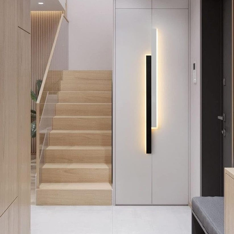 Minimalist Black White Up Down Linear Bar LED Long Wall Light