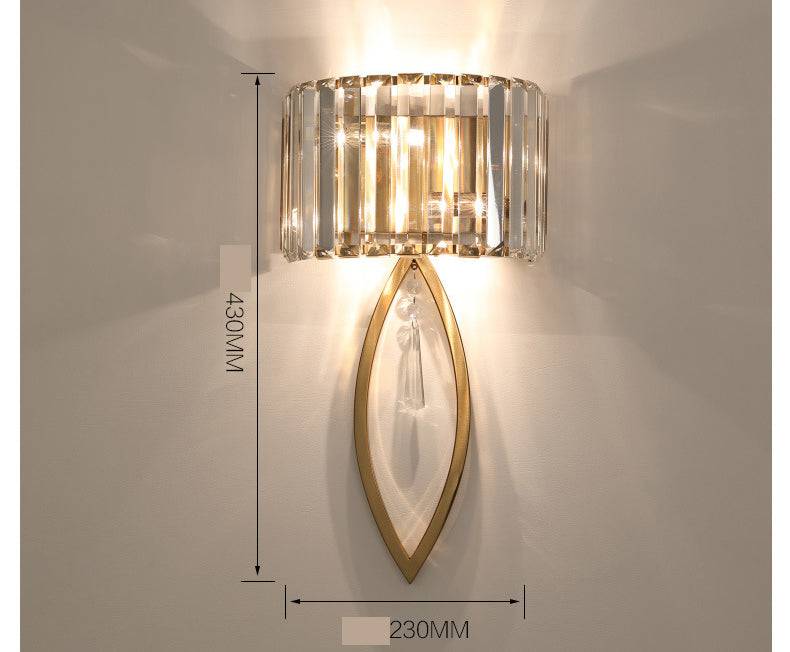 Attached 3.0 (Gold) Crystal Wall Light