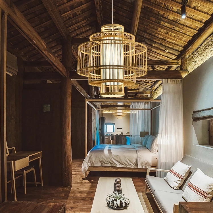 Bamboo and Rattan Pendant Light