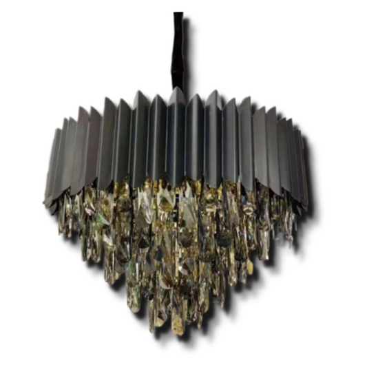 Black Mamba Round Smoke Black Crystal Chandelier [1193]