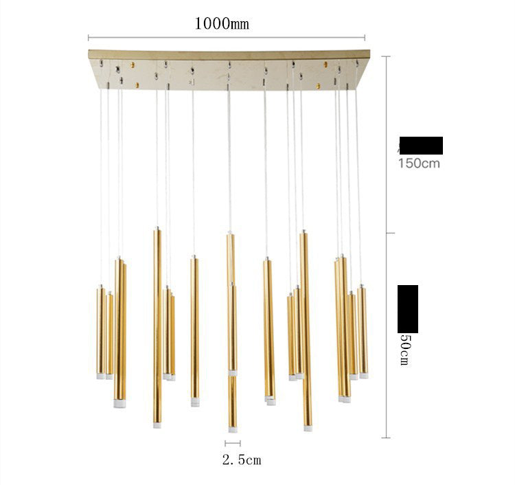 Clean Lines: Brass Glow Light Chandelier
