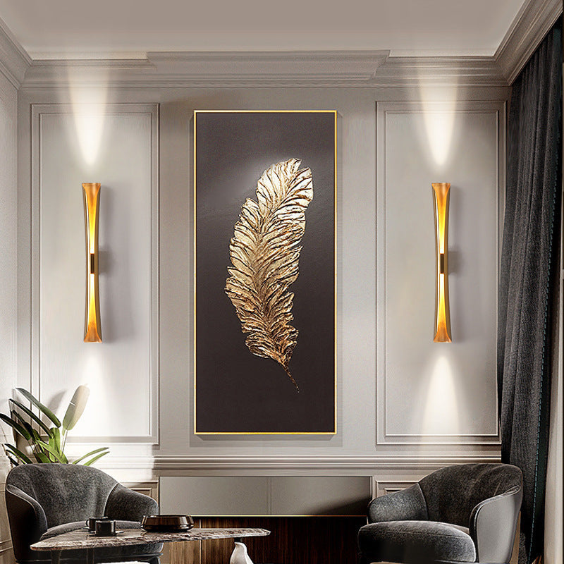 600 Mm Led Electroplated Gold Long Metal Wall Light