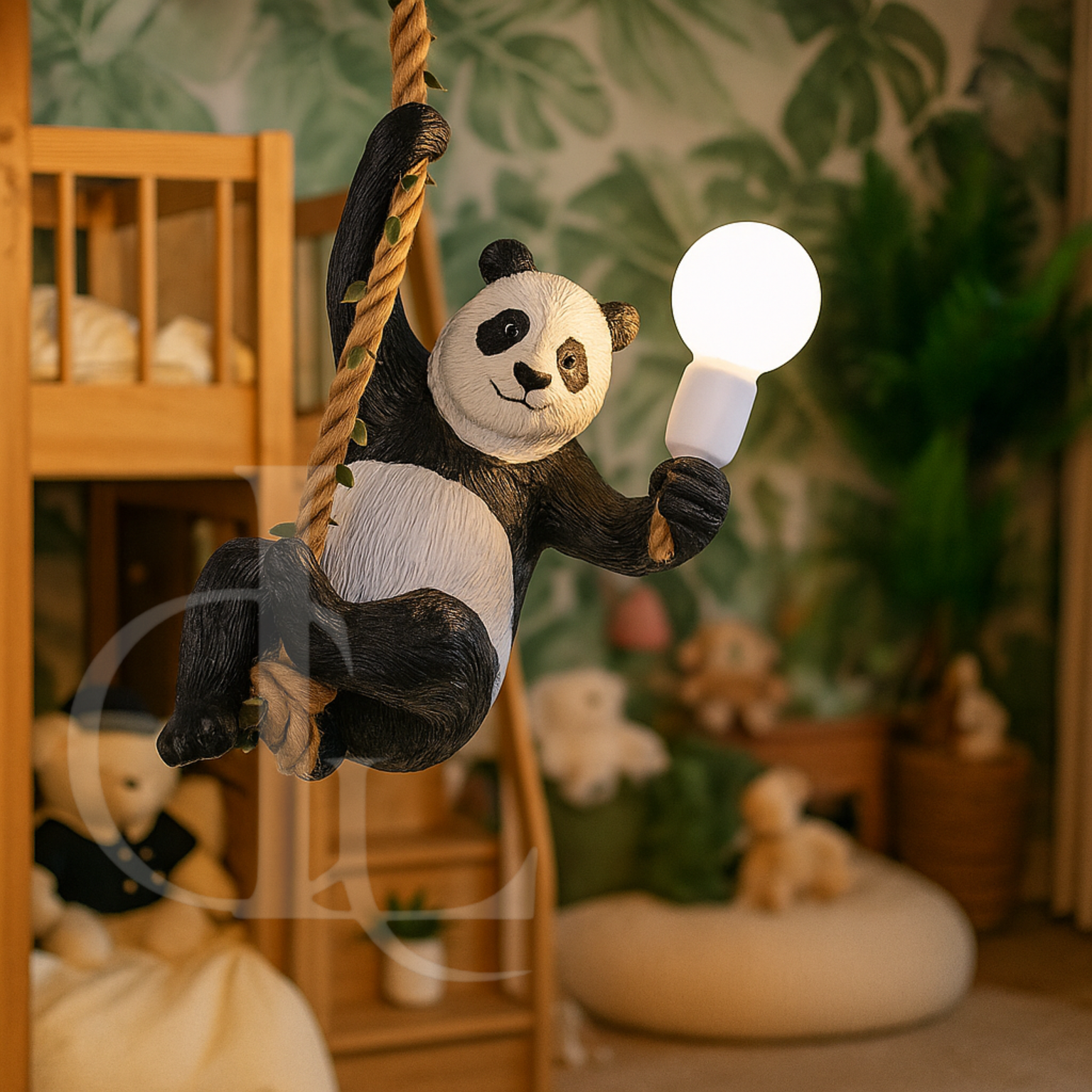 Vintage Resin Panda Light