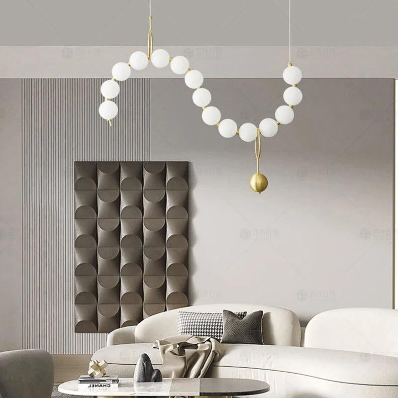Gold Frosted Globes Chandelier
