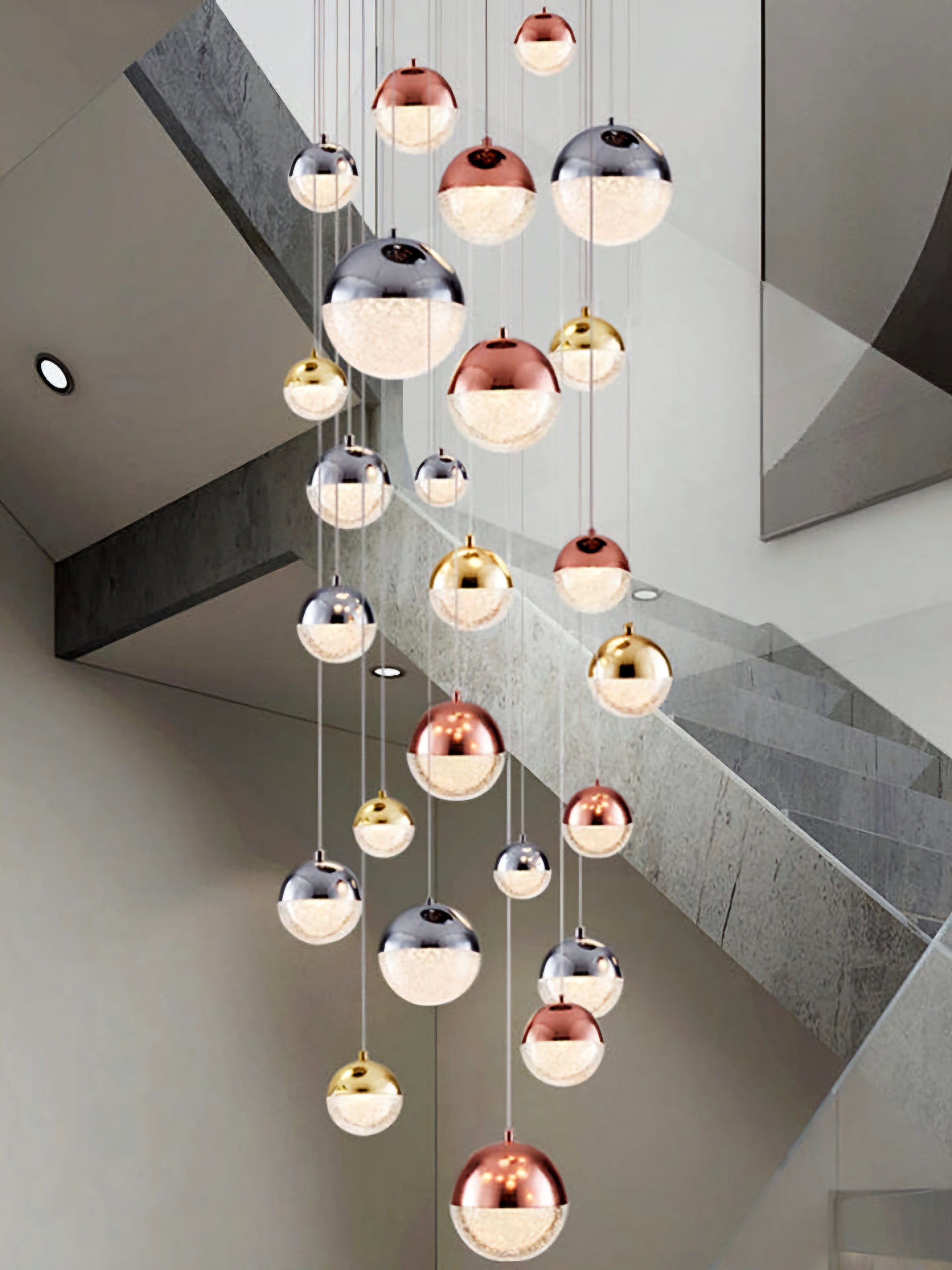 Elara’s Tricolor Sphere Chandelier