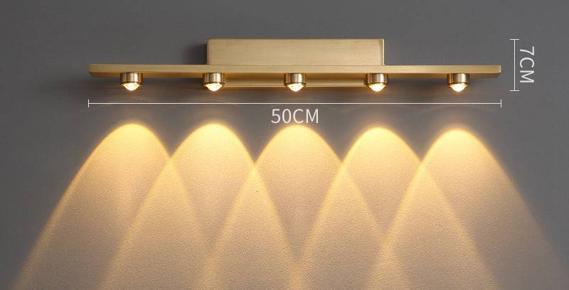 "5 LED Wall Light with Gold Finish, Ideal for Mirror, Picture, or Vanity Lighting"