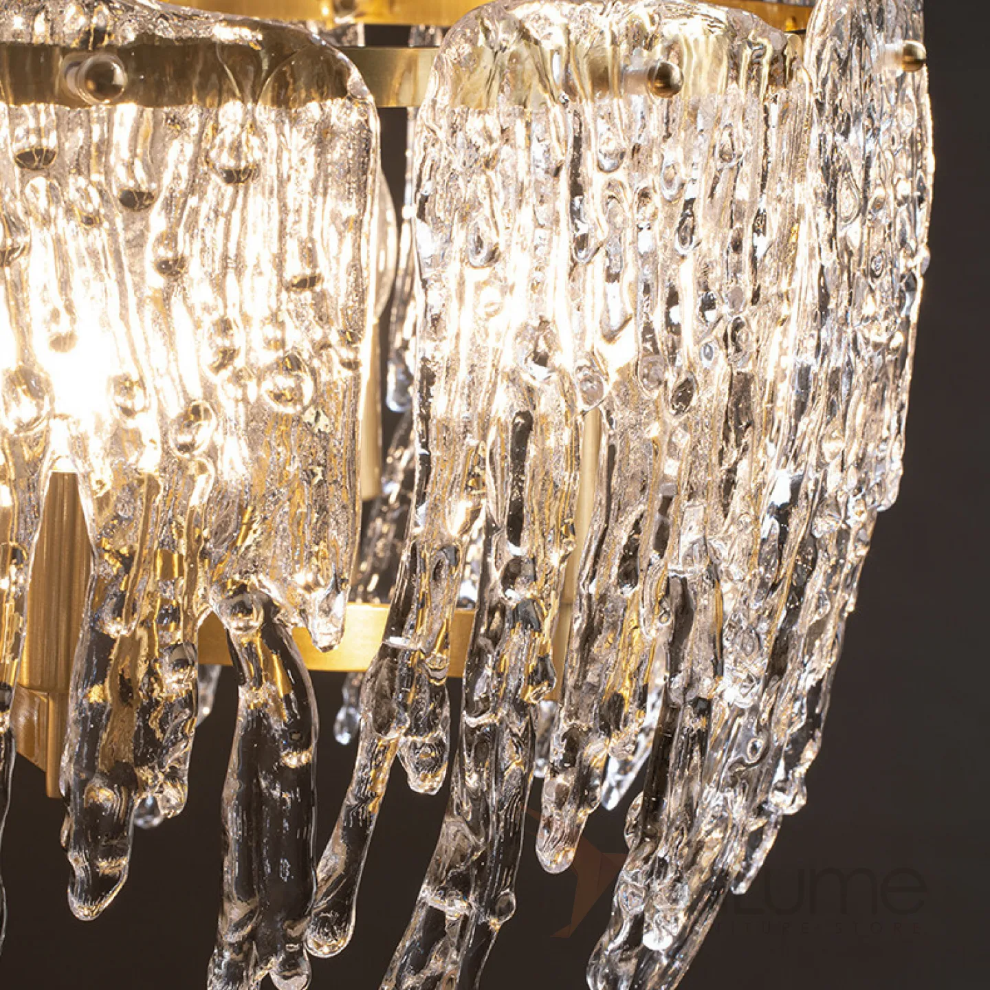 Light Luxury Glass Ice Cube Chandelier