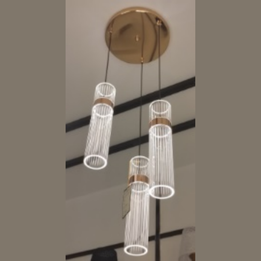 Glass Hanging Lights 3 Pair Bulb Holders