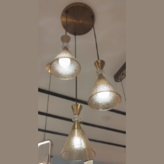 Glass Hanging Lights 3 Pair Bulb Holders