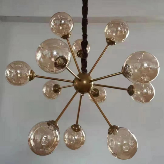 Round Balls Chandelier Brass