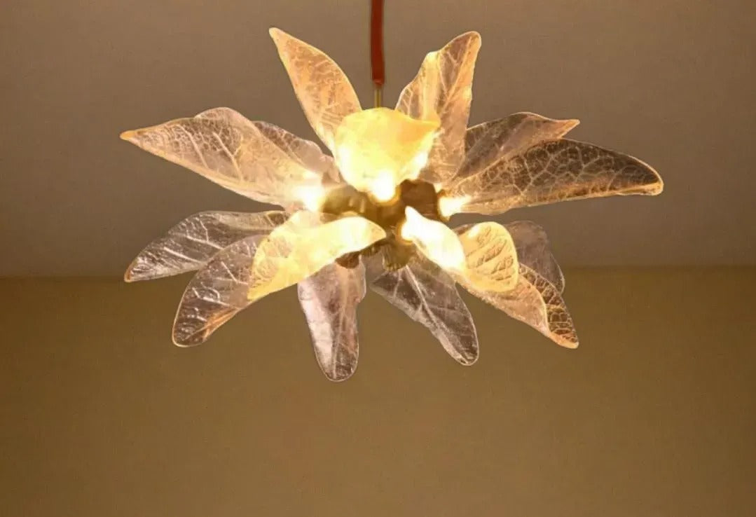 NatureGlow Leaf Chandelier