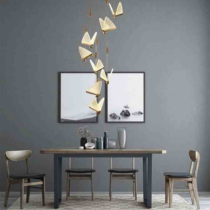 Gold Butterfly Bedside Hanging Pendant Light