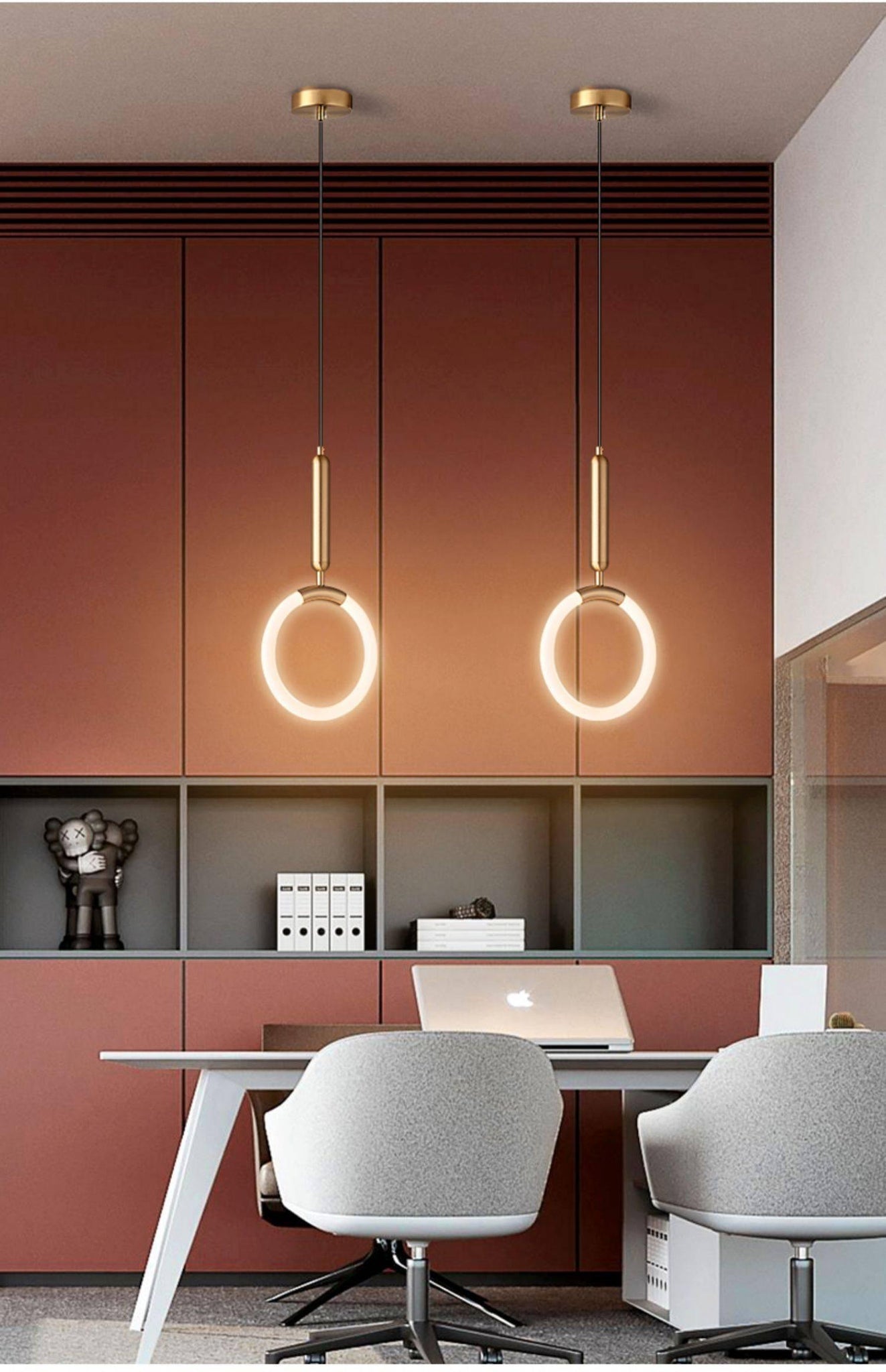 Modern Led Golden Ring Pendant Light