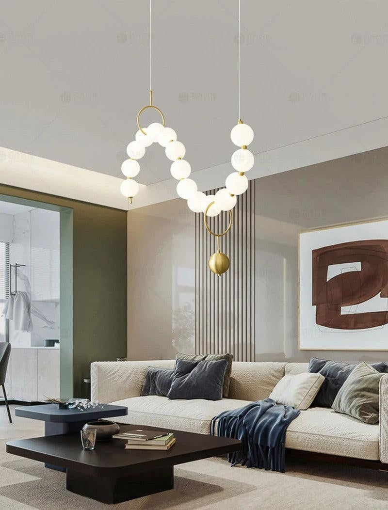 Gold Frosted Globes Chandelier