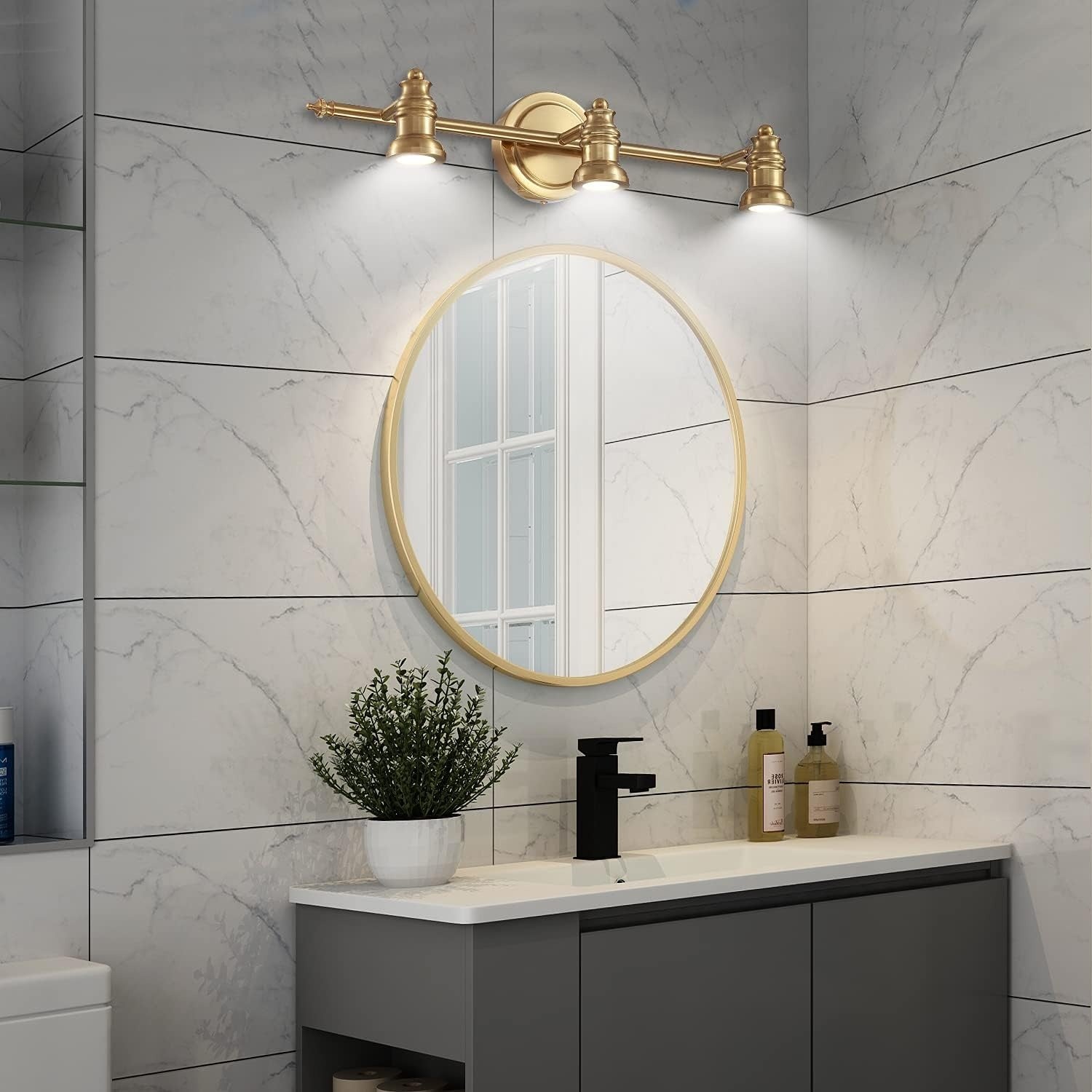 3 Led Golden Body Led Wall Light