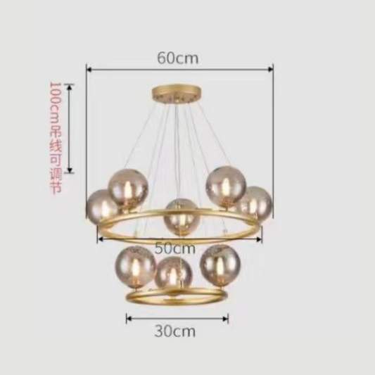 Round Balls With 2-Tiered Circle Fancy Chandelier