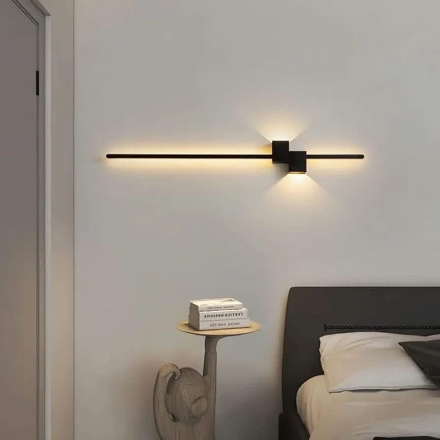 Modern Black Linear LED Long Tube Wall Light