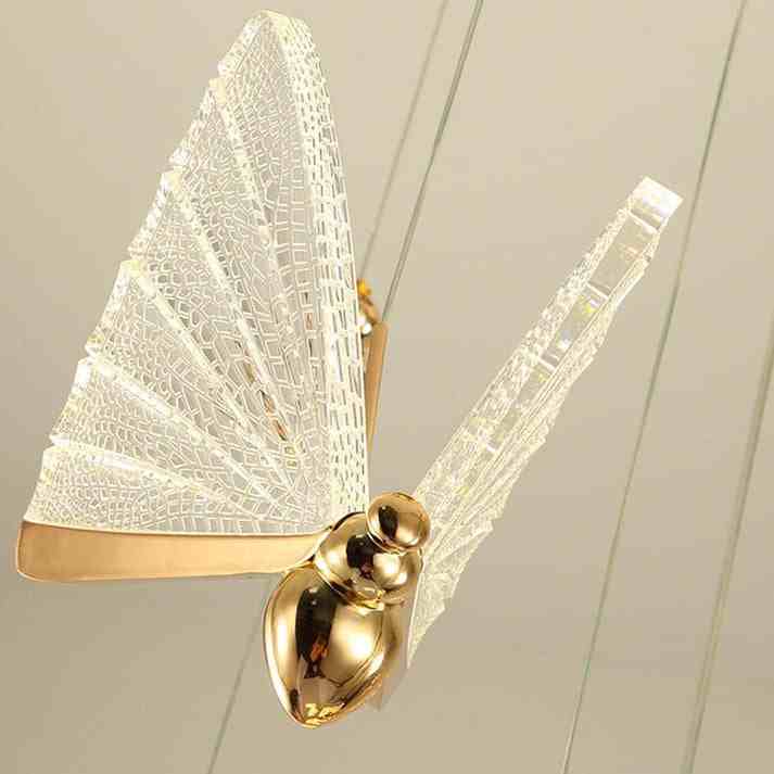 Gold Butterfly Bedside Hanging Pendant Light