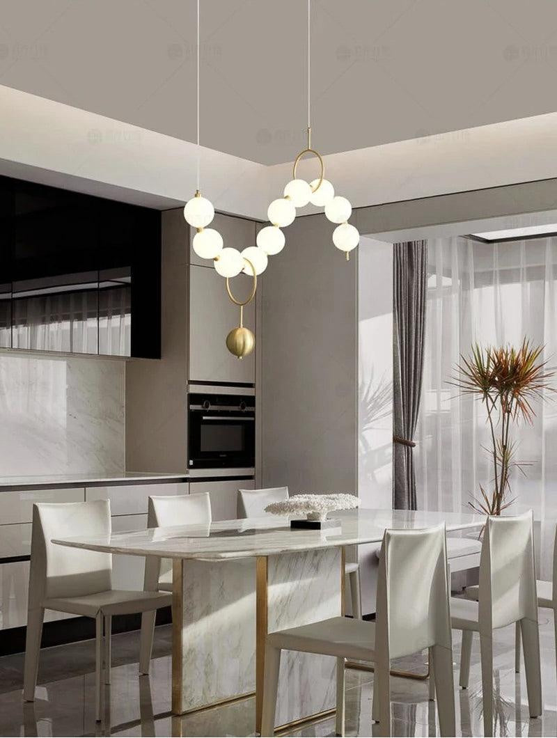 Gold Frosted Globes Chandelier