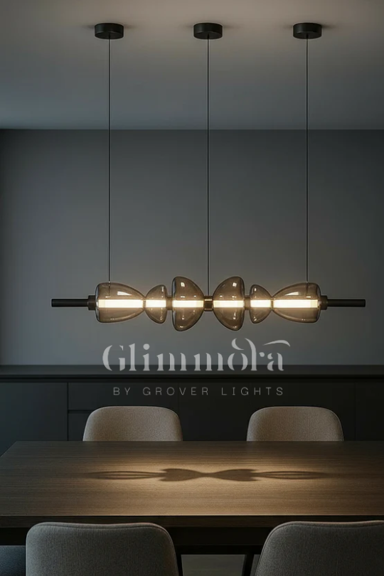 Separating Shadows (Smokey, 1100mm, Gold) Chandelier