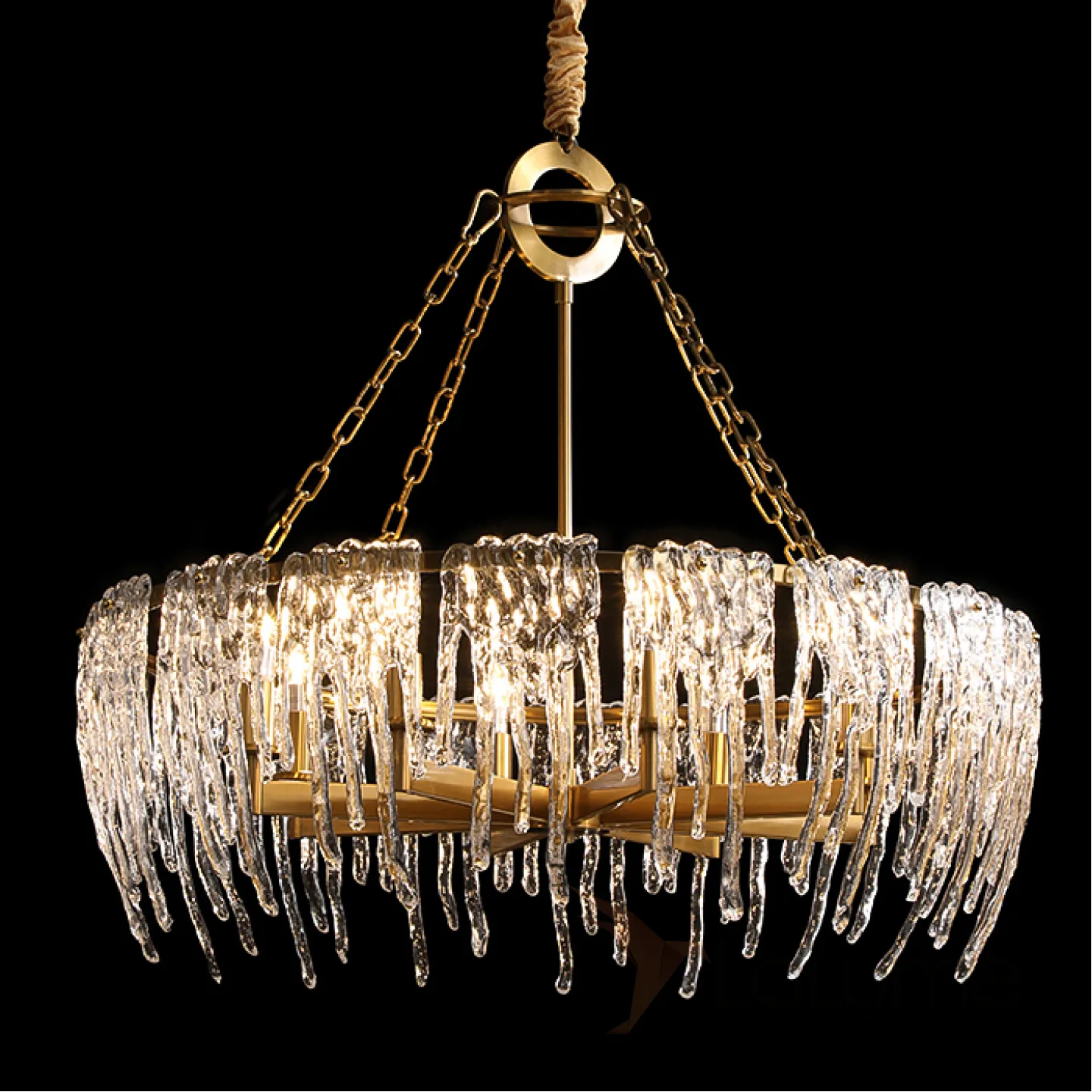 Light Luxury Glass Ice Cube Chandelier