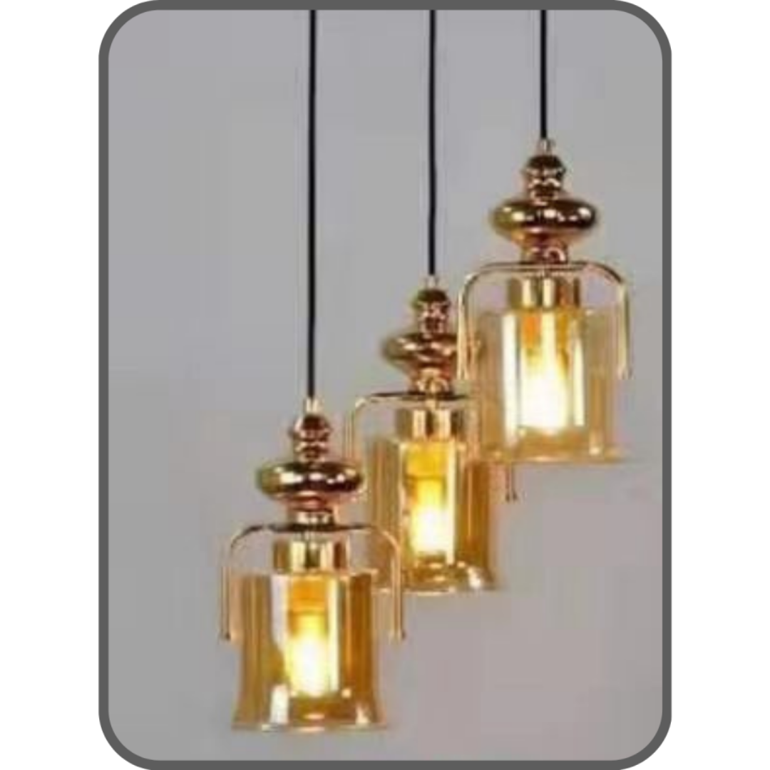 Glass Hanging Lights 3 Pair Bulb Holders