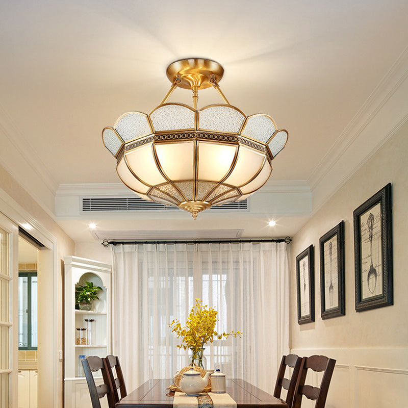 American simple half-cuckled ceiling lamp