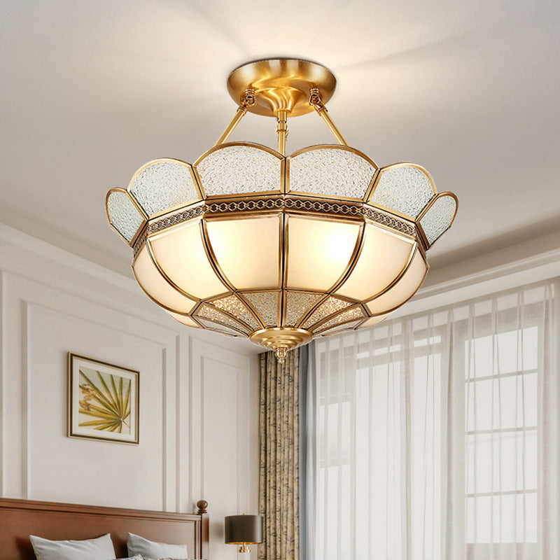 American simple half-cuckled ceiling lamp