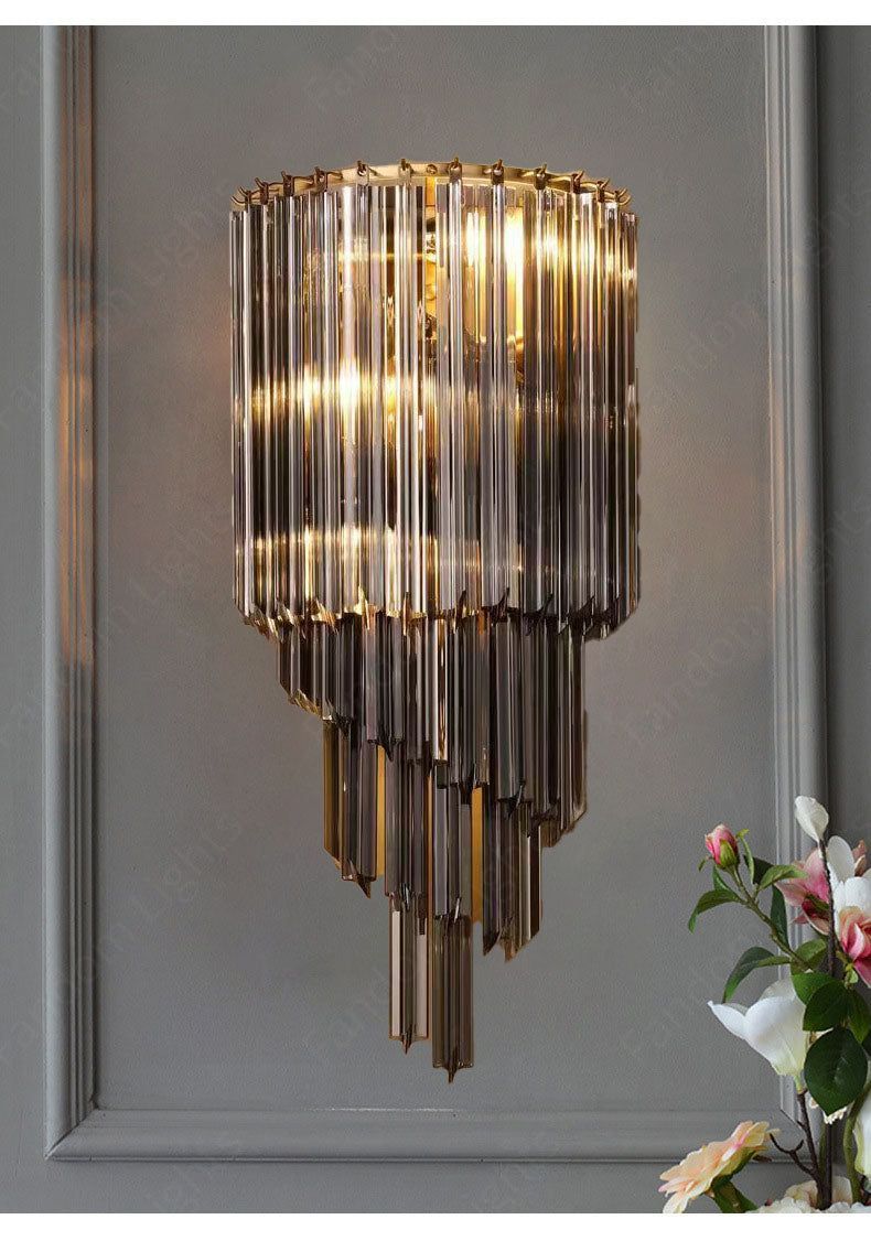 K9 Smoke Crystal Metal Wall Lamp