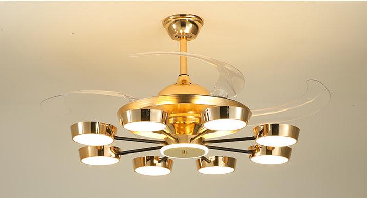 Golden Halo (Gold Finish) Ceiling Fan Chandelier