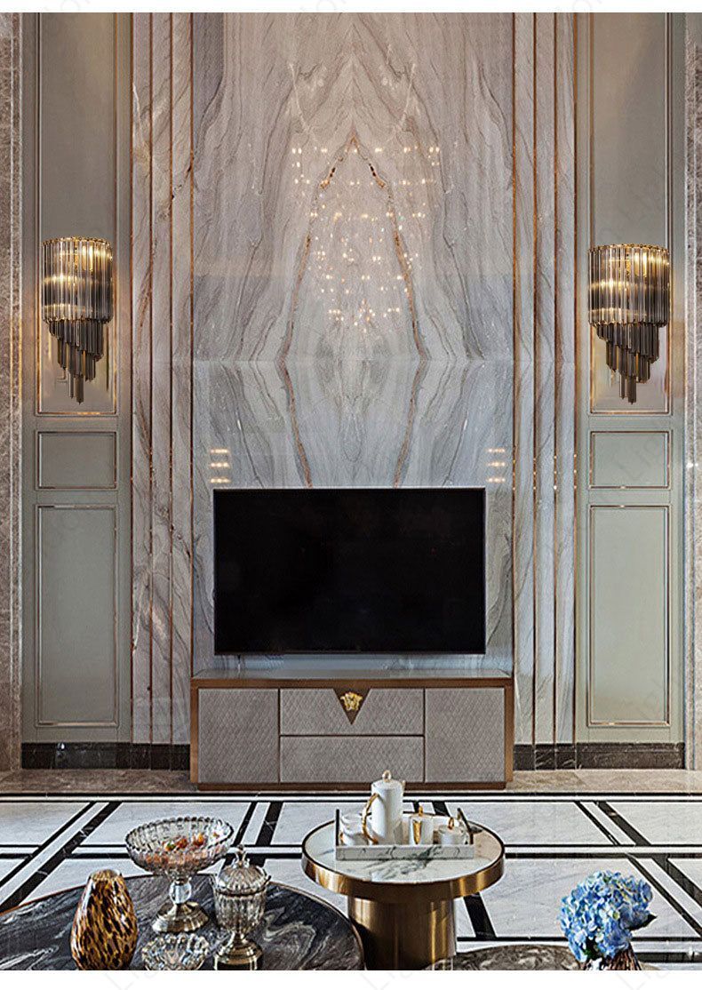 K9 Smoke Crystal Metal Wall Lamp