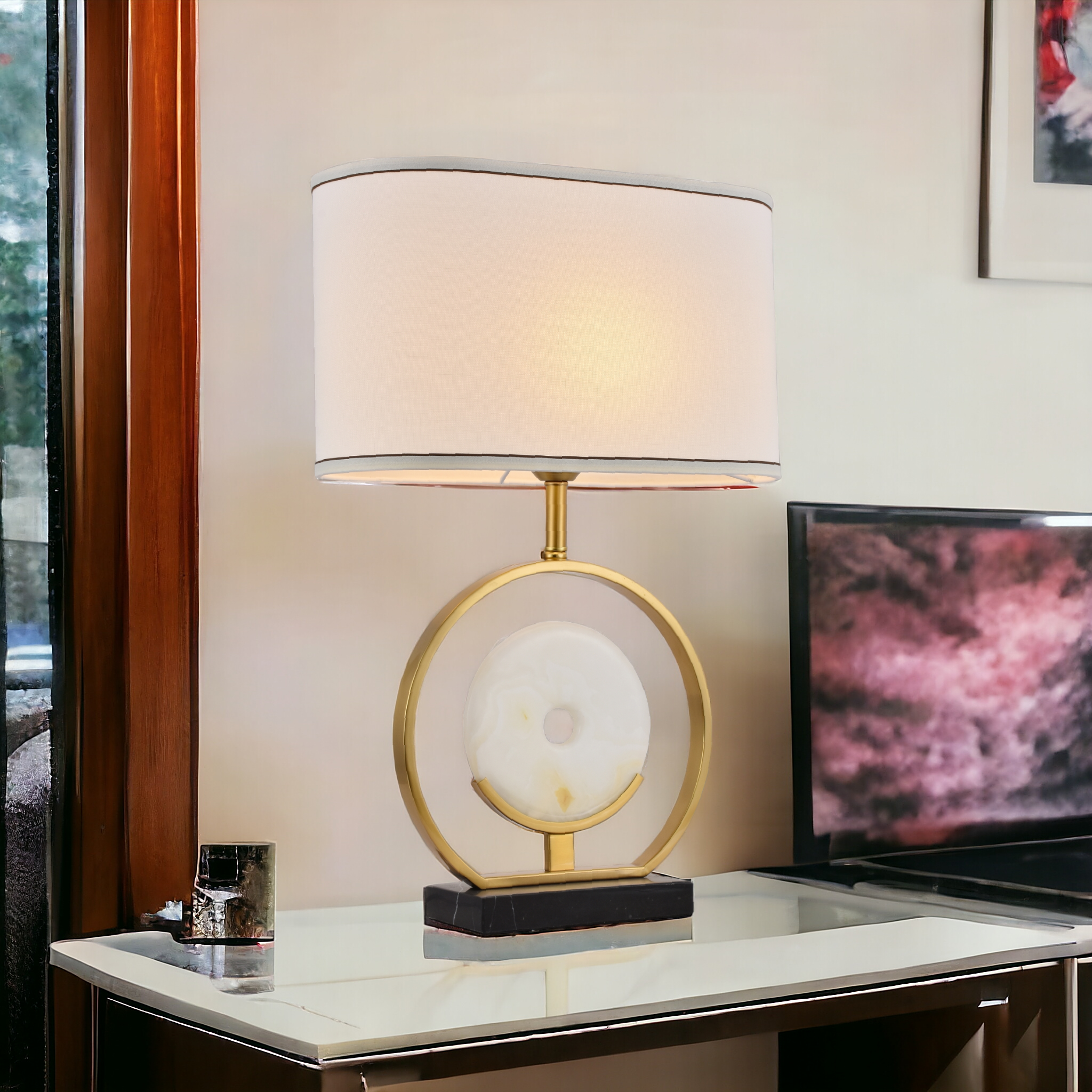 Wheel of Light: Modern Table Lamp (Gold)