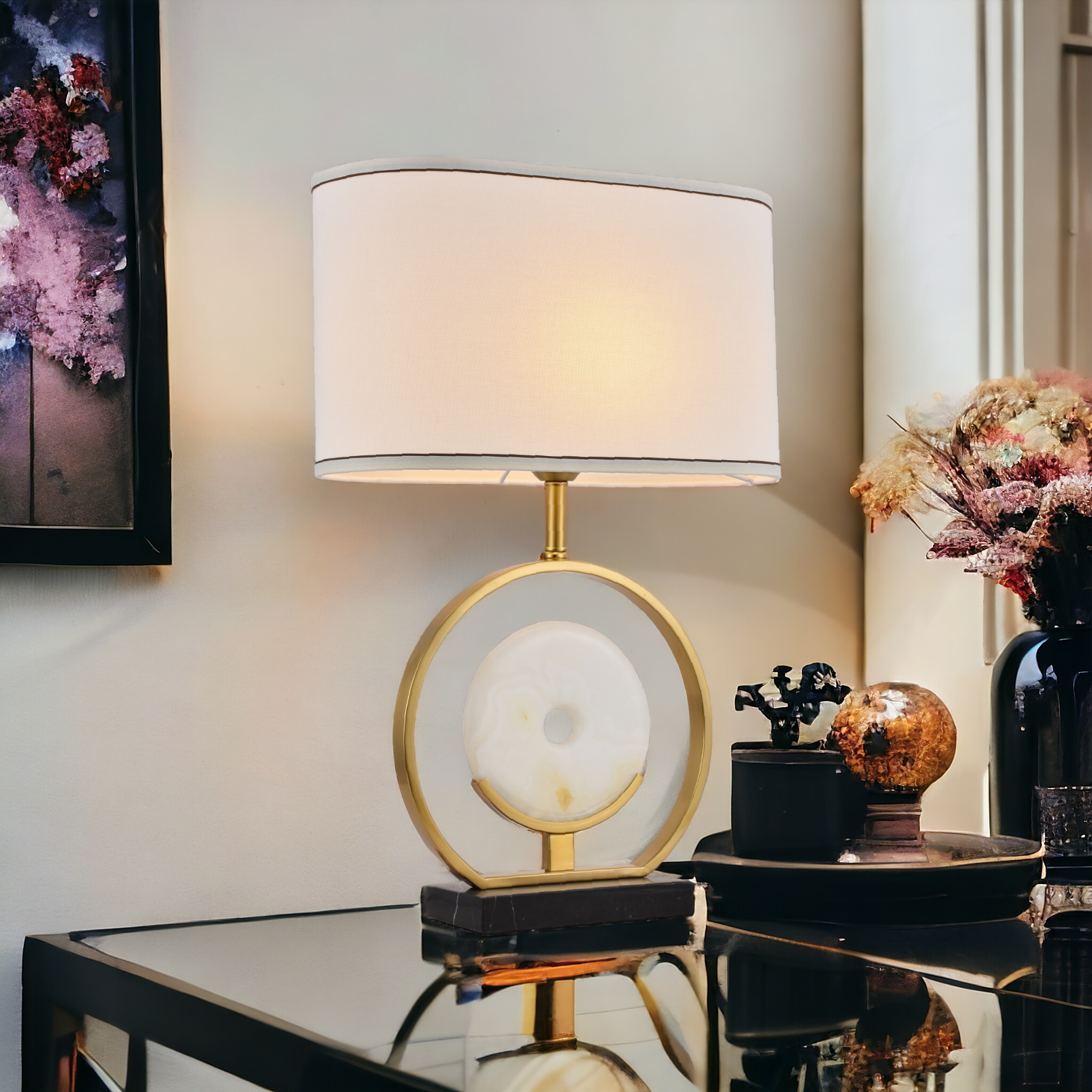 Wheel of Light: Modern Table Lamp (Gold)