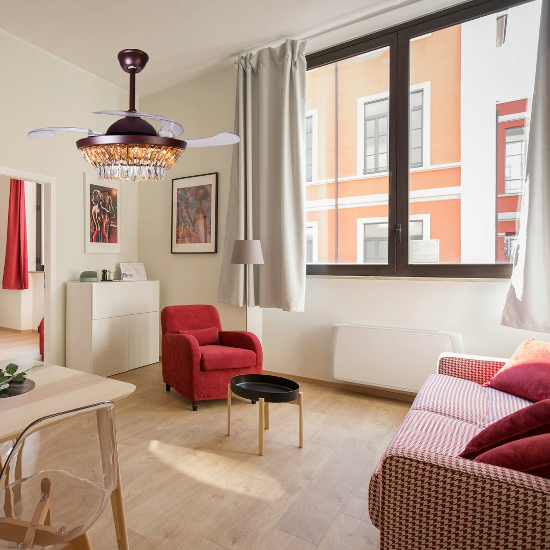 Whispers of Luxury (42 Inches Span, Brown Finish Metal Body, Transparent ABS Blades)