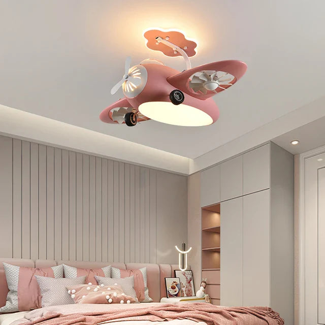 Kid's room Aircraft fan light Chandelier (Pink)