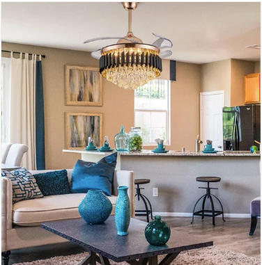 Black Titan Chandelier Ceiling Fan With Remote Control