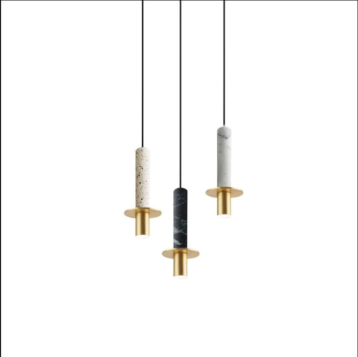 Terrazo Marble And Gold Pendant Lights