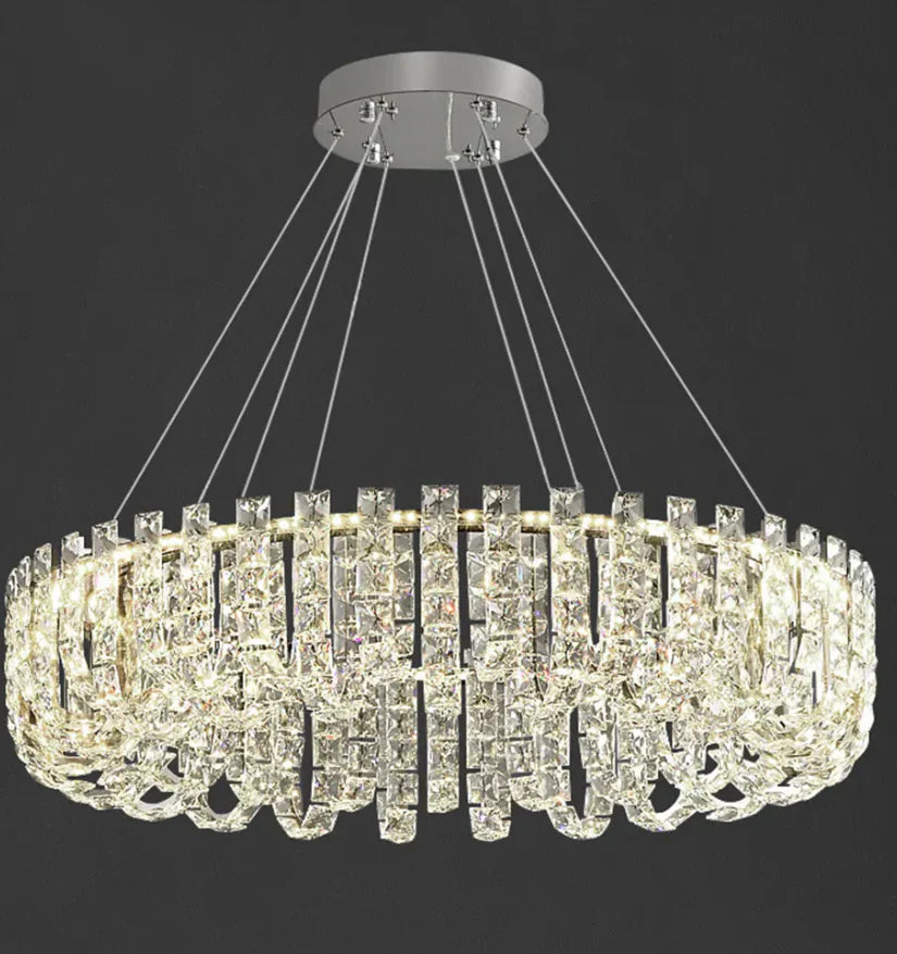 600mm Crystal Chrome Led Chandelier For Living Dining Room Light