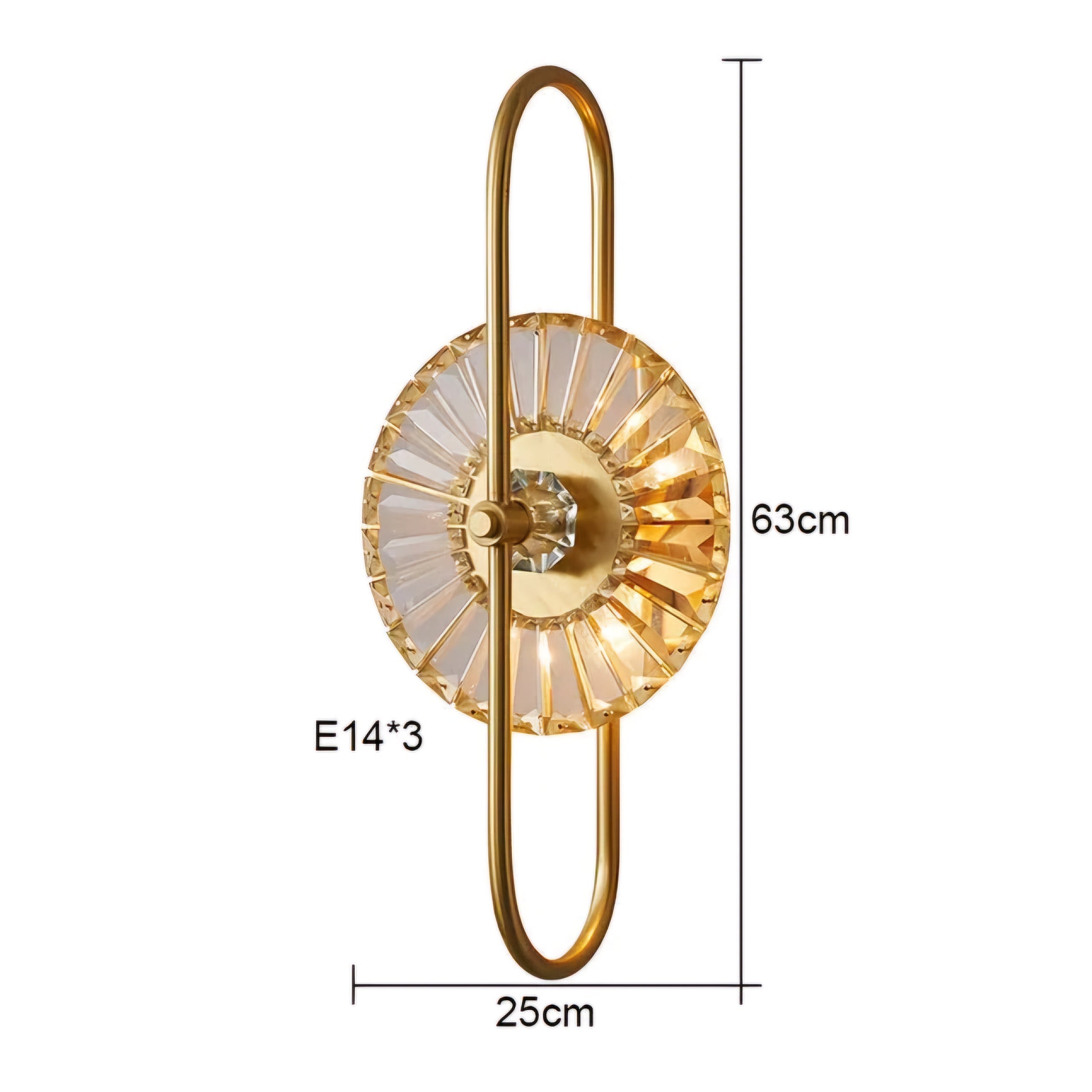 Sunburst Oro (Gold) Crystal Wall Light